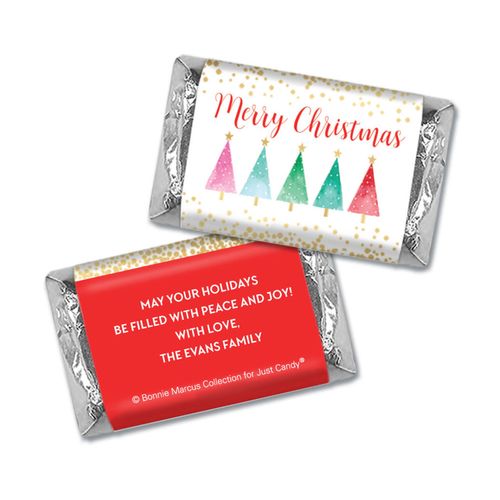 Personalized Bonnie Marcus Christmas Shimmering Pines Hershey's Miniatures