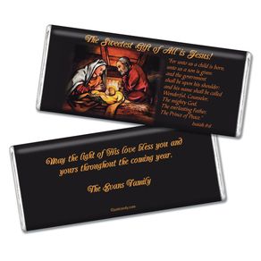 Christmas Personalized Chocolate Bar Sweetest Gift is Jesus Christmas Birth