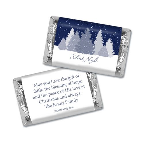 Christmas Personalized Hershey's Miniatures Wrappers Silent Night Snowfall
