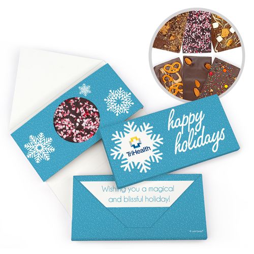 Personalized Christmas Wintry Wishes Gourmet Infused Belgian Chocolate Bars (3.5oz)