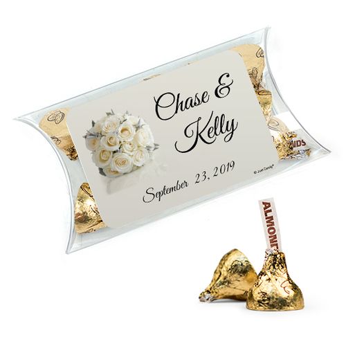Personalized Rehearsal Dinner Favor Assembled Pillow Box with Hershey's Kisses