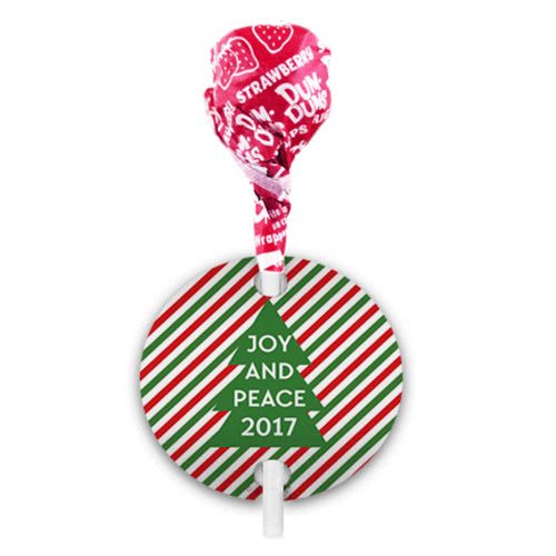 Personalized Christmas Ho Ho Ho's Dum Dums with Gift Tag (75 pops)