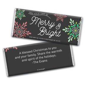 Personalized Christmas Merry & Bright Chocolate Bar & Wrapper