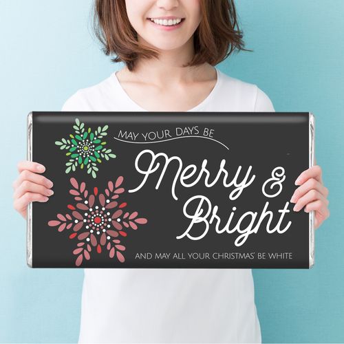 Personalized Christmas Merry & Bright Giant 5lb Hershey's Chocolate Bar
