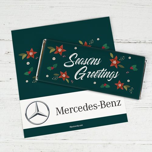 Personalized Christmas Add Your Logo Seasons Greetings Chocolate Bar Wrappers