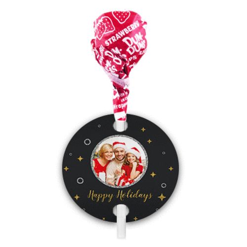 Personalized Christmas Once Upon a Holiday Dum Dums with Gift Tag (75 pops)