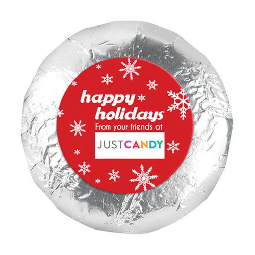 Personalized Christmas Snowflake Flurry 1.25" Stickers (48 Stickers)
