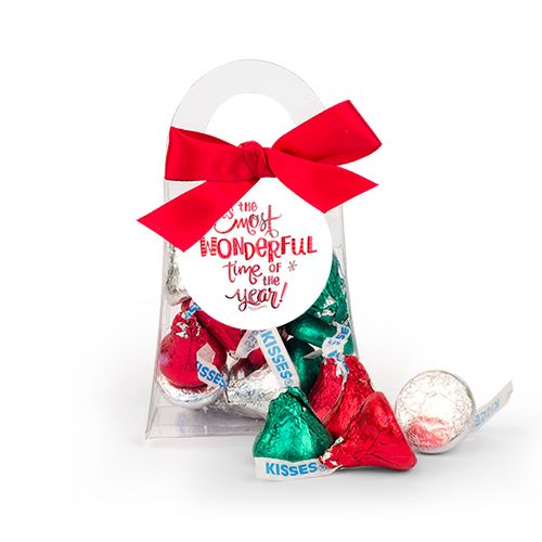 Christmas Wonderful Time Hershey's Kisses Purse and Gift Tag