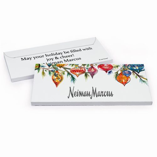 Deluxe Personalized Christmas Add Your Logo Ornaments Candy Bar Favor Box