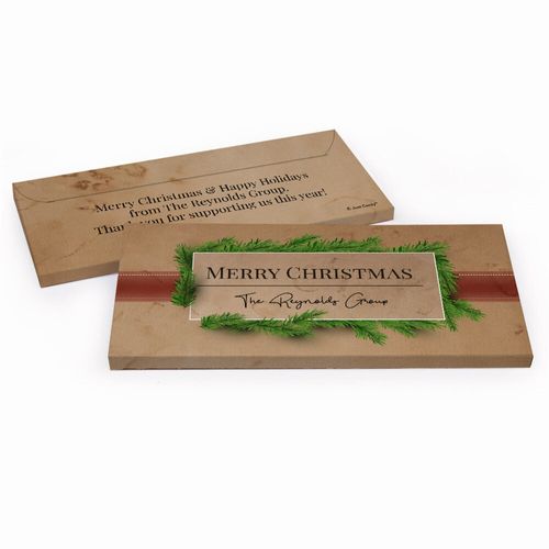 Deluxe Personalized Christmas Brown Paper Packages Candy Bar Cover