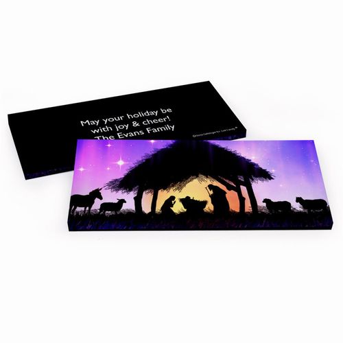 Deluxe Personalized Christmas Holy Night Chocolate Bar in Gift Box