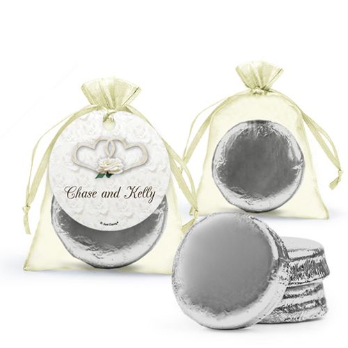 Personalized Wedding Favor Assembled Organza Bag Hang tag with Chocolate Covered Oreo Cookie