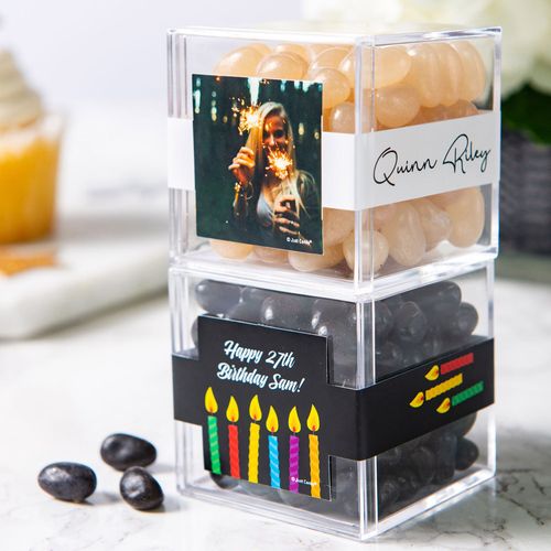 Personalized Birthday JUST CANDY® favor cube with Jelly Belly Jelly Beans