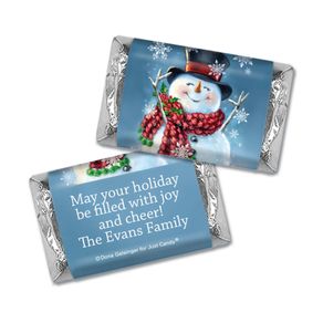 Personalized Christmas Jolly Snowman Mini Wrappers Only