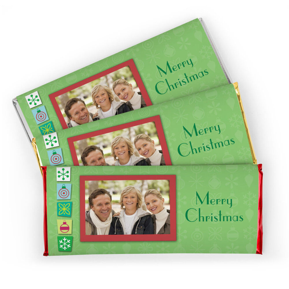 Christmas Personalized Chocolate Bar Christmas Cutouts with Photo