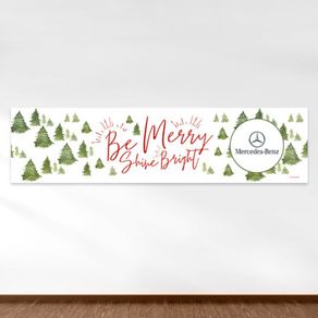 Personalized Christmas Be Merry Shine Bright Add Your Logo 5 Ft. Banner