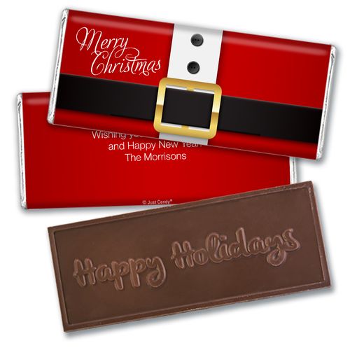 Personalized Christmas St. Nick Embossed Chocolate Bar