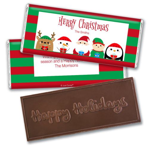 Personalized Christmas Winter Buddies Embossed Chocolate Bar