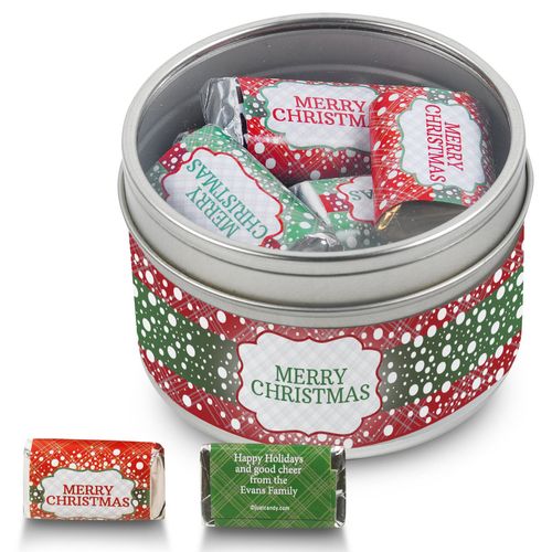 Personalized Merry Christmas Hershey's Miniatures Holiday Tin