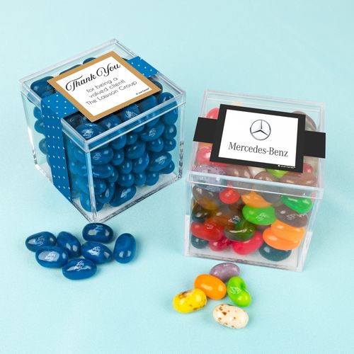 Personalized Business Thank You JUST CANDY� favor cube with Jelly Belly Jelly Beans