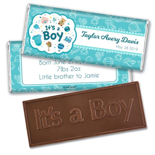 Personalized It's a Boy Bundle of Joy Embossed Chocolate Bar & Wrapper