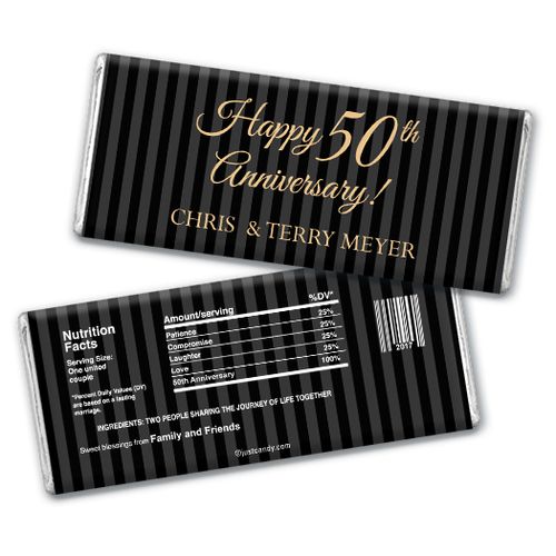 Anniversary Personalized Hershey's Milk Chocolate Bar 50th Pinstripe