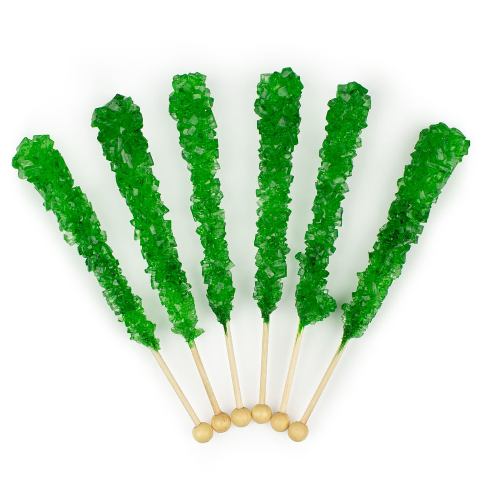 Green Apple Rock Candy on a Stick Bulk Candy - JustCandy.com