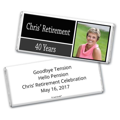 Retirement Personalized Hershey's Milk Chocolate Bar Photo Colorblock