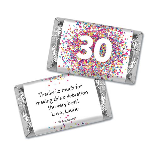 Personalized Confetti Burst Birthday Hershey's Miniatures Wrappers Only