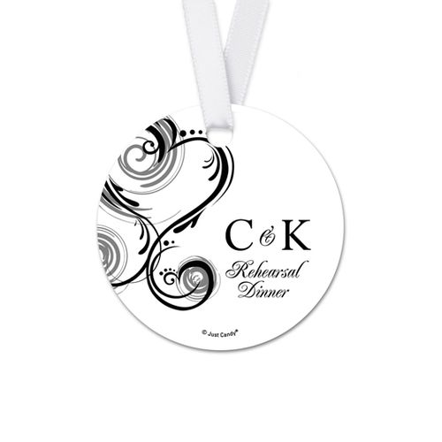 Personalized Round Initial Rehearsal Dinner Favor Gift Tags (20 Pack)