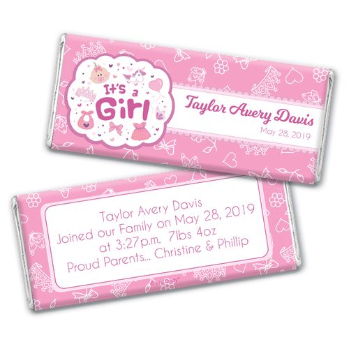 Personalized It's a Girl Bundle of Joy Chocolate Bar Wrappers Only