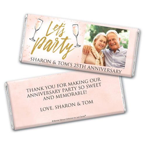 Personalized Bonnie Marcus Anniversary Champagne Party Chocolate Bar Wrappers Only