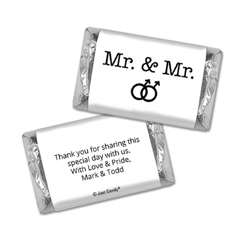 Personalized Gay Wedding Mr. & Mr. Hershey's Miniatures