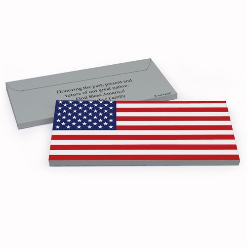 Deluxe Personalized American Flag Hershey's Chocolate Bar in Gift Box