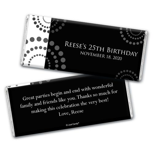 Birthday Personalized Chocolate Bar Wrappers Dotted Whirls