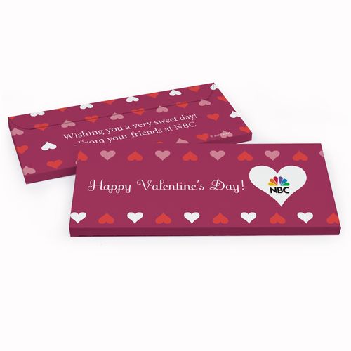 Deluxe Personalized Valentine's Day Add Your Logo Hearts Candy Bar Cover