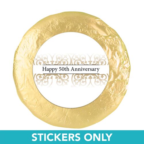 Anniversary 1.25" Sticker Golden 50th (48 Stickers)