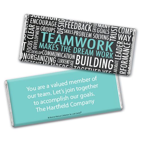 Personalized Bonnie Marcus Collection Teamwork Word Cloud Chocolate Bar