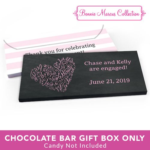 Deluxe Personalized Engagement Sweetheart Swirl Candy Bar Favor Box