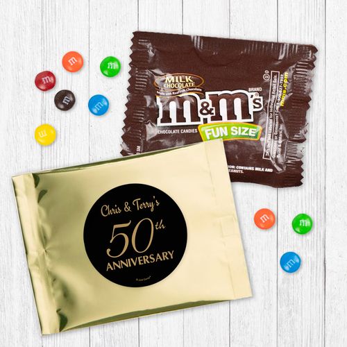 Personalized 50th Anniversary Metallic Milk Chocolate M&Ms