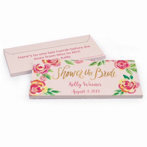 Deluxe Personalized Bridal Shower In the Pink Chocolate Bar in Gift Box