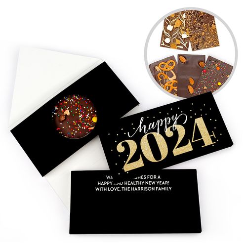 Personalized New Year's Royal Glitz Gourmet Infused Belgian Chocolate Bars (3.5oz)