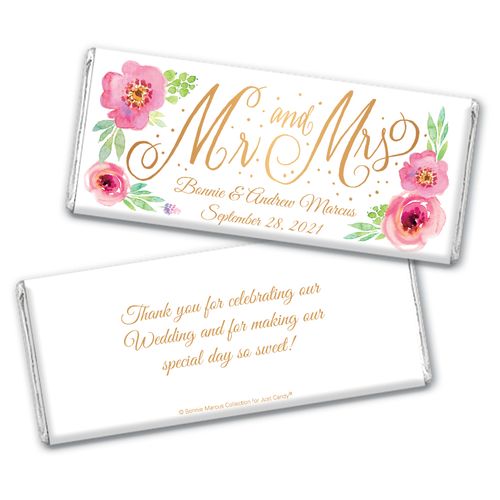 Personalized Bonnie Marcus Wedding Mr. & Mrs. Chocolate Bar Wrappers