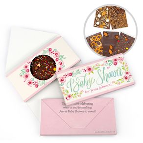 Personalized Bonnie Marcus Baby Shower Honey Wreath Gourmet Infused Belgian Chocolate Bars (3.5oz)