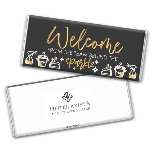 Personalized Business Promotional Welcome From the Team Behind the Sparkle Chocolate Bar & Wrapper