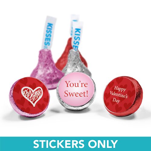 Valentine's Day 3/4" Sticker Heart Confetti (108 Stickers)