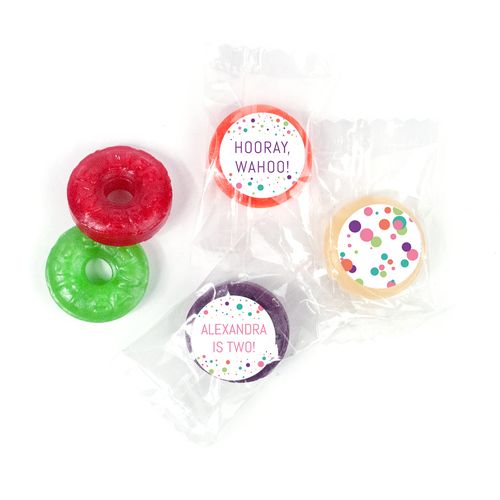 Personalized Birthday Colorful Splatter LifeSavers 5 Flavor Hard Candy