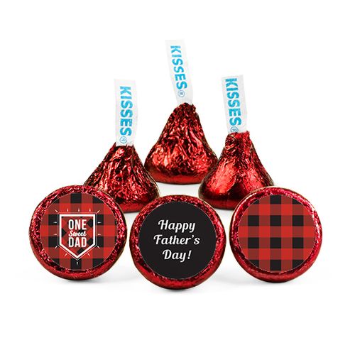 Personalized Father's Day Red & Black Plaid Hershey's Kisses