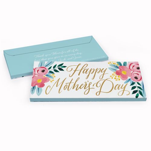 Deluxe Personalized Mother's Day Floral Candy Bar Favor Box