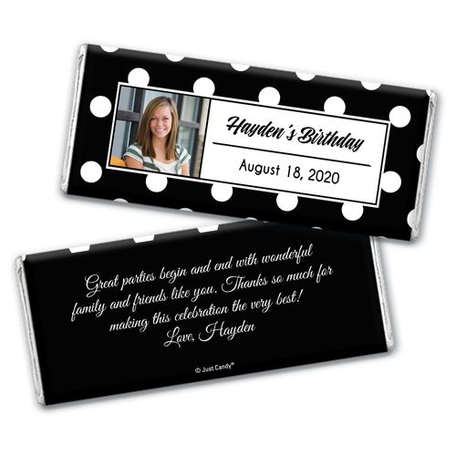 Birthday Personalized Chocolate Bar Wrappers Polka Dot Photo